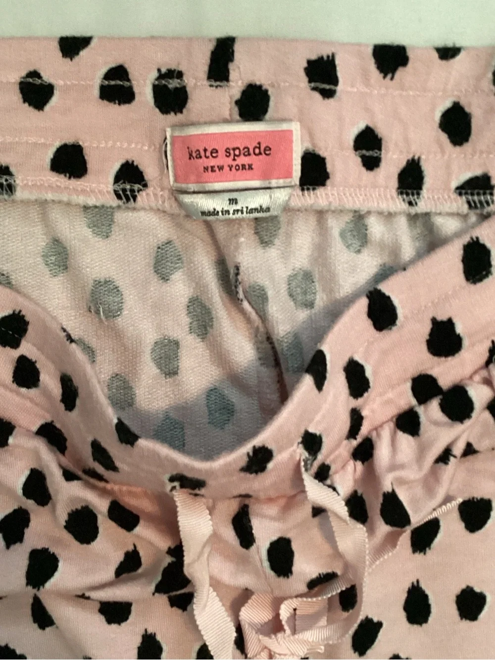 Kate Spade New York Ladies Pink Black Pull On Sleep PJ Lounge Pants Size M